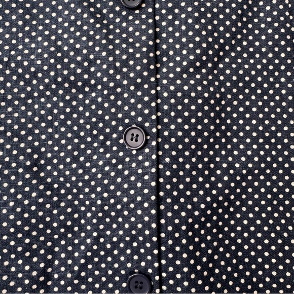 Caroline Constas Navy Polka Dot Linen Blend Dress size 4 - Picture 10 of 11